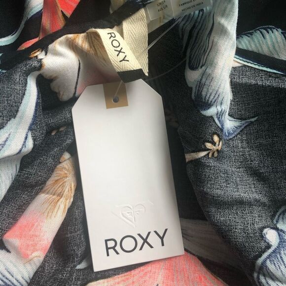 NWT Roxy  Black Floral open back dress - Picture 4 of 6